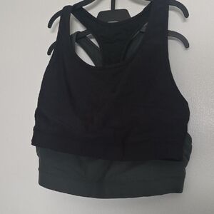 Old Navy Black and Green Powersoft Sports Bra Bundle XL